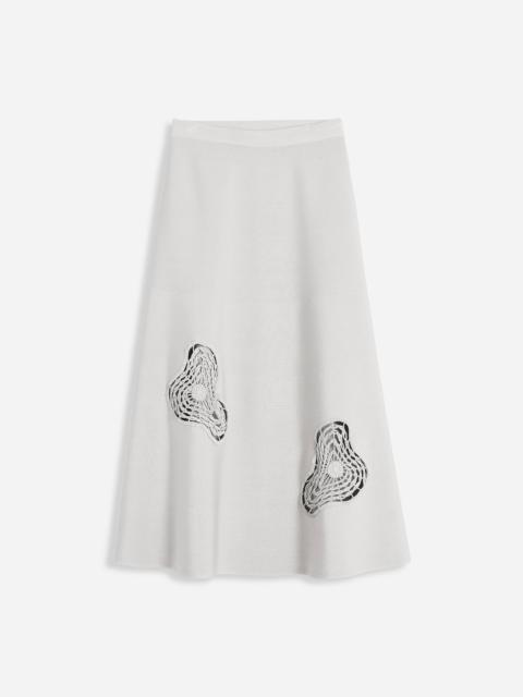 Lanvin FLARE MIDI SKIRT IN VISCOSE AND MERINO