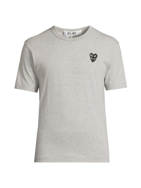 Comme Des Garçons Men's Double Heart Cotton Jersey T-Shirt - Grey