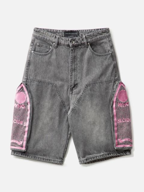 WHO DECIDES WAR SIDE EMBROIDERY MID LENGTH SHORT