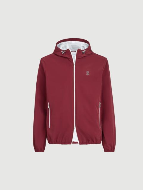 Brunello Cucinelli Bonded nylon hooded outerwear jacket with logo