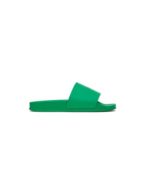 Off-White Green Logo Pool Sliders