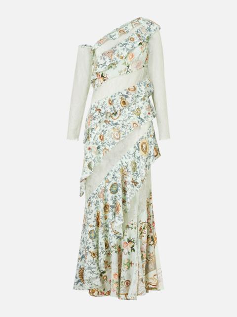 CAMILLA ASYMMETRIC FRILL PANELLED DRESS WILDFLOWER WUNDERLAND