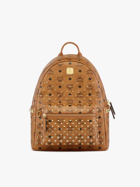 MCM Stark Side Studs Backpack in Gold Crystal Visetos