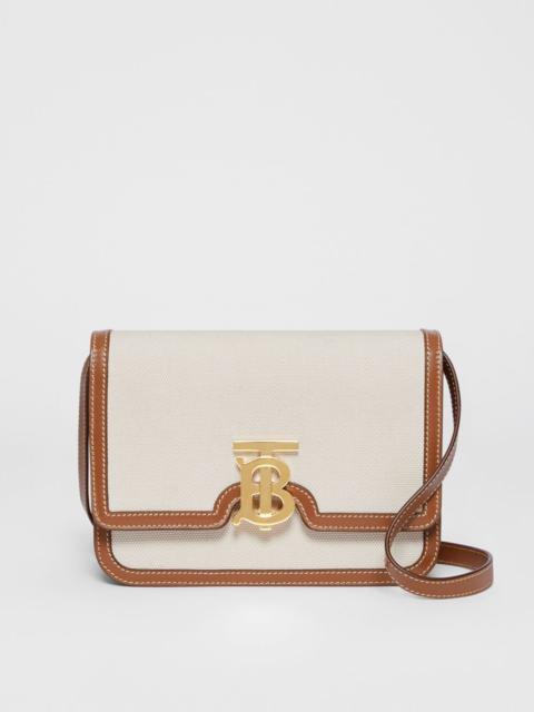 Small Two-tone Canvas and Leather TB Bag