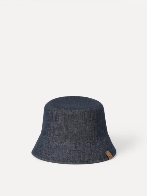 Brunello Cucinelli Sparkling no-fade denim bucket hat with monili
