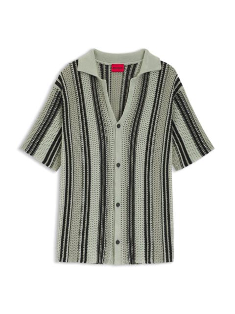 HUGO RELAXED-FIT SHIRT IN OPEN-KNIT COTTON