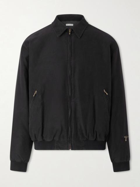 A.PRESSE Cotton and Silk-Blend Moleskin Bomber Jacket