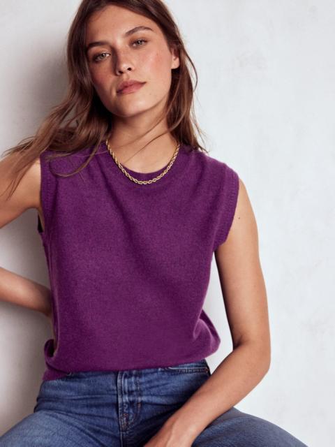 BODEN Eva Cashmere Vest-Plum Melange