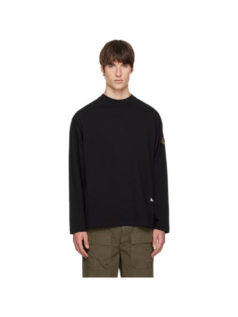 Moncler Black Re-Icon Cotton Jersey Long Sleeve T-Shirt