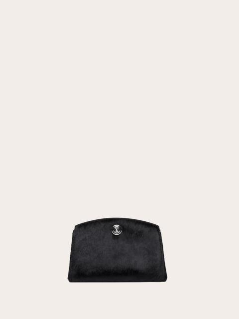 Liffner PUSHLOCK CLUTCH BLACK HAIR CALF