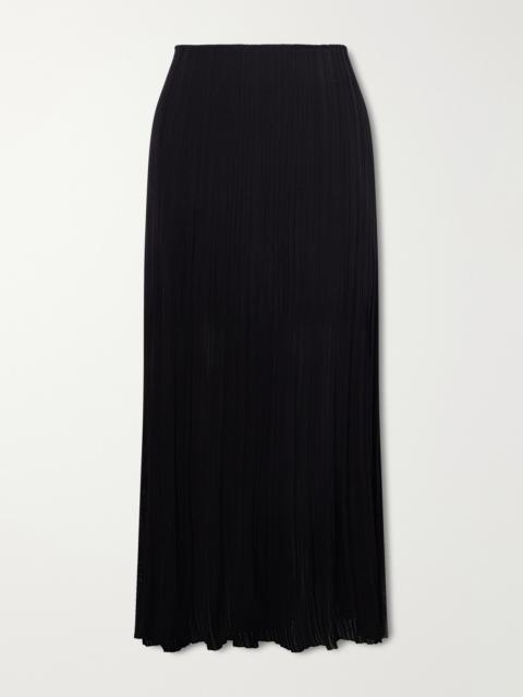Balmain Plissé-crepe Midi Skirt