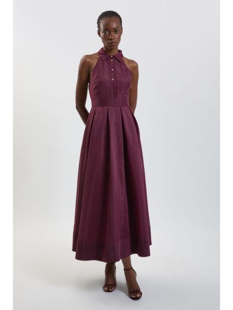 KAREN MILLEN Organza Collared Maxi Dress
