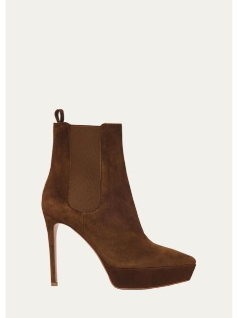 Gianvito Rossi 85mm Suede Platform Booties