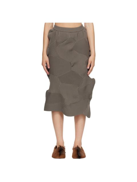 ISSEY MIYAKE Gray Kone Kone Midi Skirt
