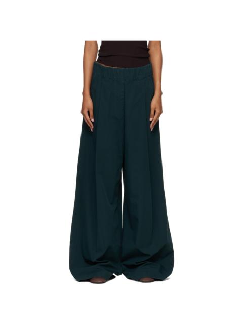 Dries Van Noten Green Elasticated Overdyed Trousers