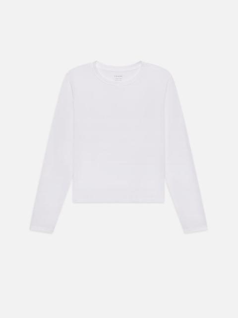 FRAME Long Sleeve Baby Tee in White
