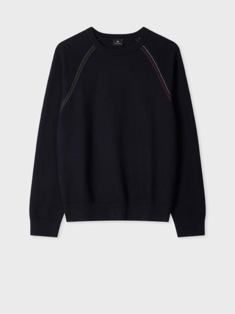 Paul Smith Navy Textured-Cotton Raglan Sweater