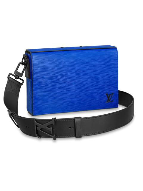 Louis Vuitton Virgil Abloh Blue Cowhide Everyday LV Sac Plat Xs Silver Hardware, 2021 (Like New), Handbag