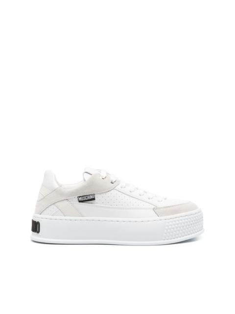 Moschino logo-embossed leather sneakers