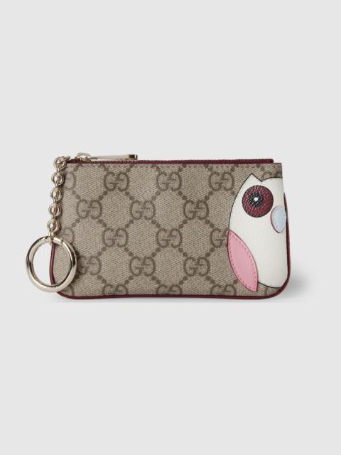 GUCCI GG key case with owl detail