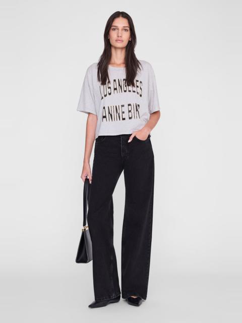 ANINE BING Johnny Cropped Tee - Grey Melange