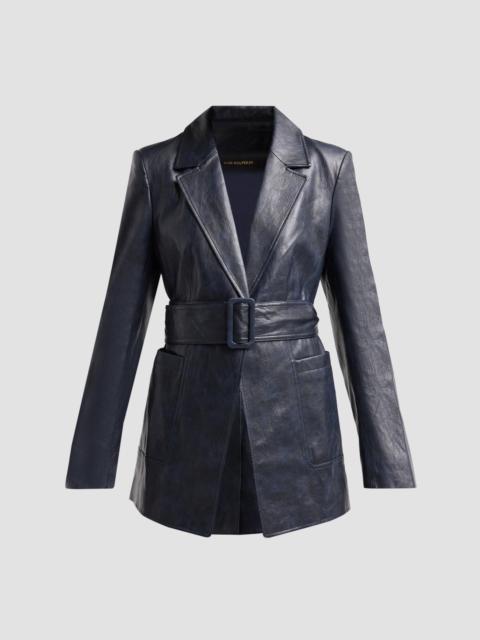 KOBI HALPERIN Women's Colleen Faux-Leather Belted Blazer - Navy
