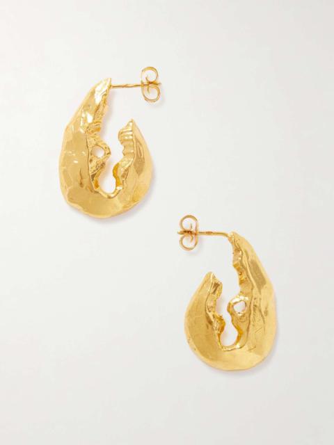ALIGHIERI The Gilded Crustacean recycled gold-plated hoop earrings Gold