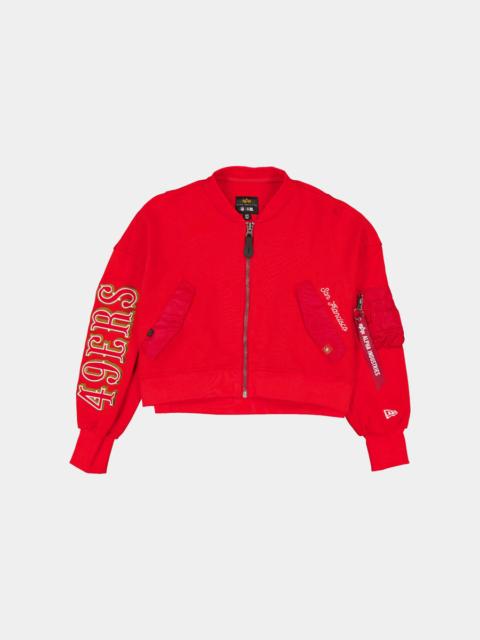 ALPHA INDUSTRIES SAN FRANCISCO 49ERS X ALPHA X NEW ERA L-2B FRENCH TERRY JACKET WOMENS
