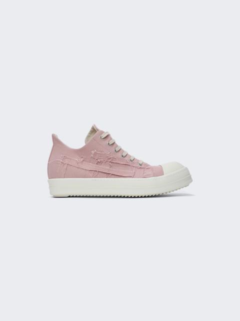 Rick Owens DRKSHDW DRKSHDW Slashed Denim Low Top Sneakers Faded Pink