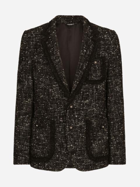 Dolce & Gabbana Alpaca and wool rush-stitch single-breasted jacket