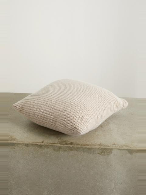 Ribbed cashmere down cushion