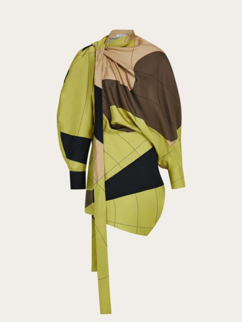 ワンピース FERRAGAMO DRESS (13G490780596 OLIVE) FERRAGAMO Salvatore Ferragamo Dress | baltini | REVERSIBLE