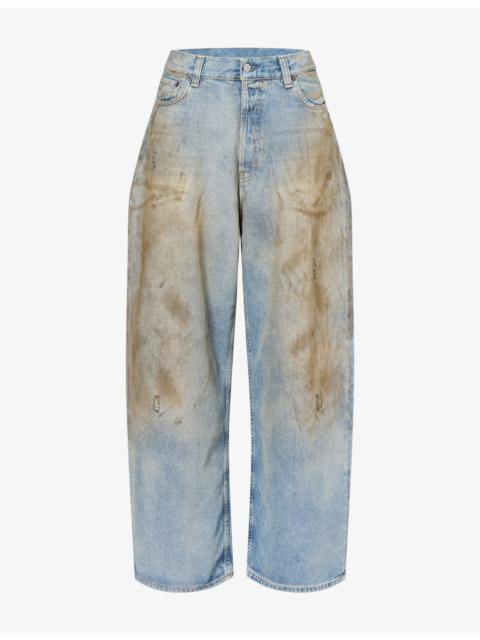 Acne Studios Distressed Wide-Leg Mid-Rise Jeans