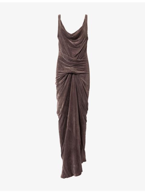 Rick Owens Strutter Draped Velvet Gown