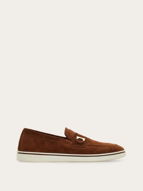 FERRAGAMO Boat shoe loafer with Gancini ornament