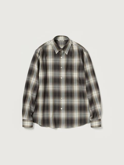 AURALEE SUPER LIGHT WOOL CHECK SHIRT