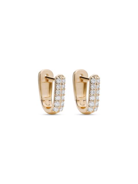 STONE AND STRAND Pave Knife Edge Wide Huggies