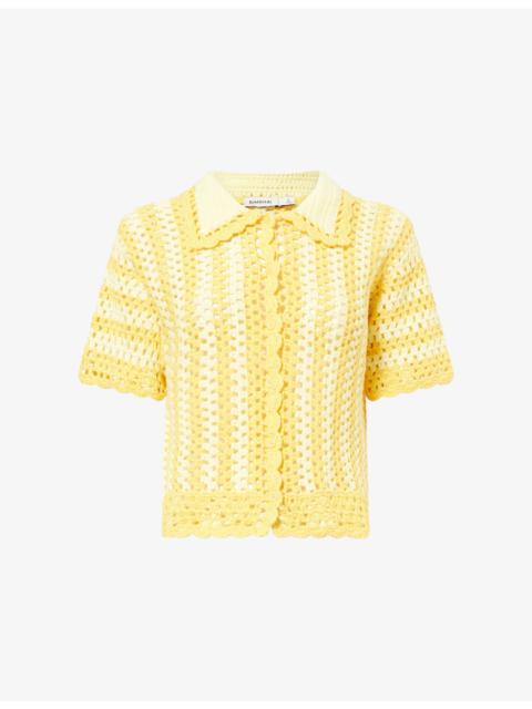 SIMKHAI Stanton Crochet Camp Shirt