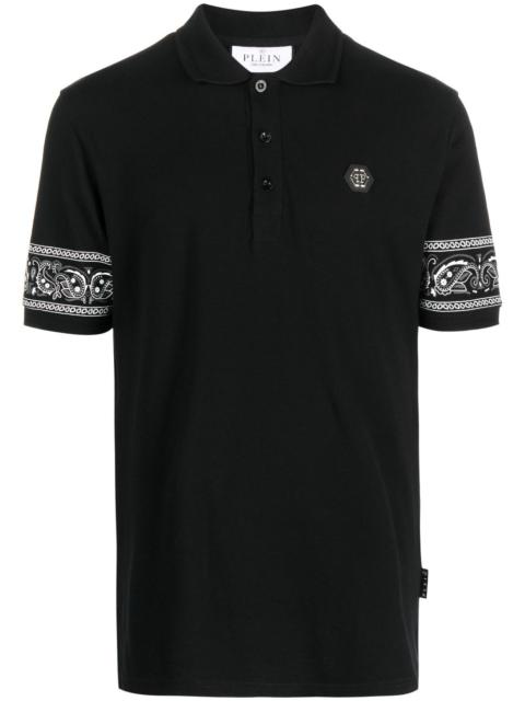 PHILIPP PLEIN bandana-print 반바지 소매 폴로 셔츠