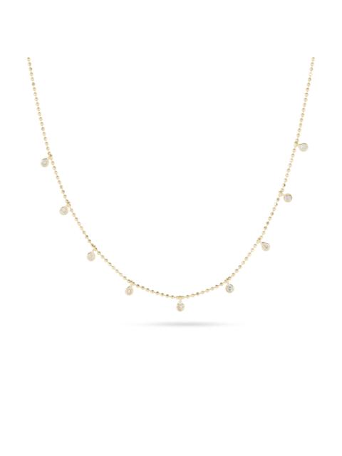 STONE AND STRAND Teeny Dangling Diamond Bead Chain Necklace