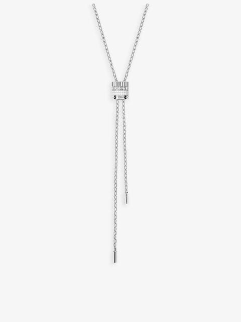 Quatre Double White 18ct white-gold and 0.18ct diamond necklace