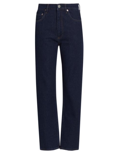 rag & bone Women's Harlow Mid-Rise Straight-Leg Ankle Jeans - Dark Rinse