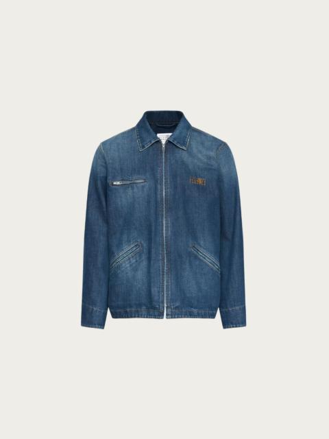 Numerals Zip Up Denim Jacket - Faded Indigo