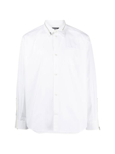 zip-detailing cotton shirt
