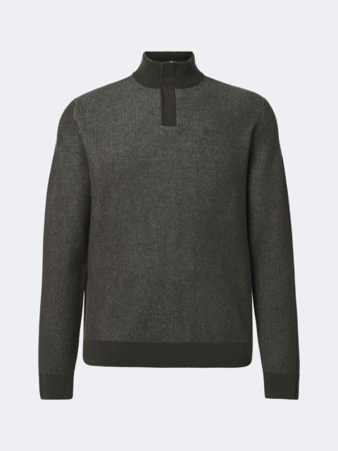 SLOWEAR Ribbed-knit virgin wool half-zip sweater