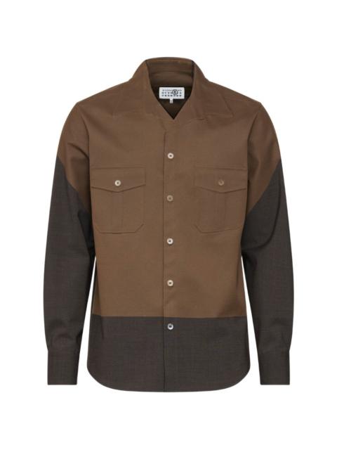 MM6 Maison Margiela two-tone button-down patch-pocket shirt