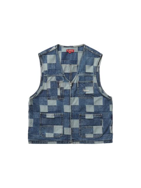 Supreme Supreme Patched Denim Vest Blue