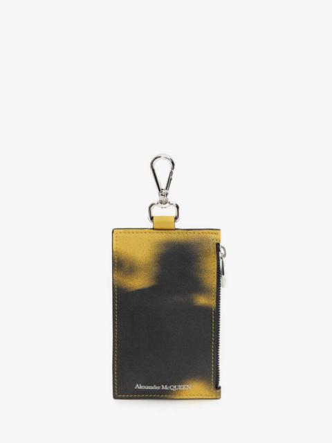 Alexander McQueen Men's Silhouette Card Holder in Pop Yellow/black