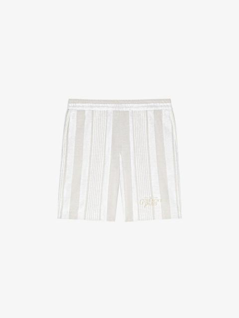Givenchy BERMUDA SHORTS IN COTTON TOWELLING WITH STRIPES