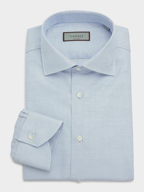 Canali Men's Cotton Micro-Check Dress Shirt